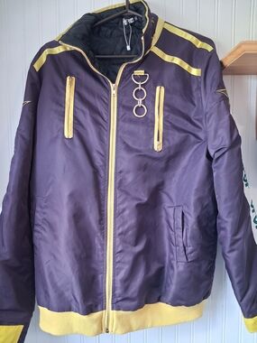 JOJO'S BIZARRE ADVENTURE Purple and Yellow Bomber Jacket - Stylish Casual Coat
